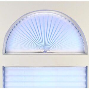 Set of 2 Redi Shade Arch Light Filtering Pleated Fabric Shades White, 72…